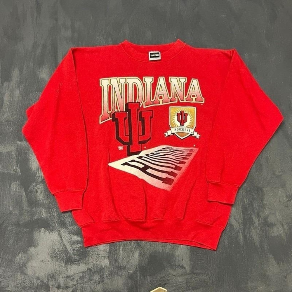 Vintage Indiana  Hoosier Sweatshirt Mens‎ XL Red 1990s NCAA